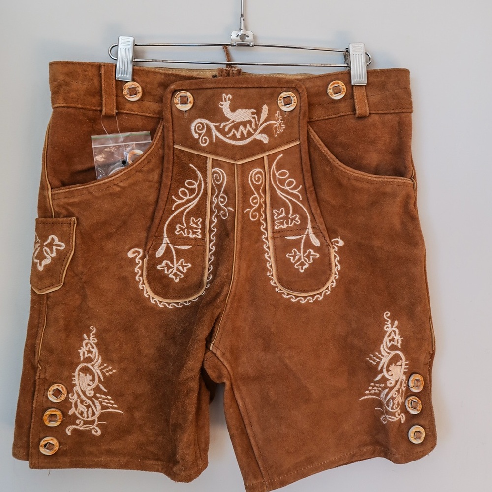 Embroidered Brown Men's Lederhosen